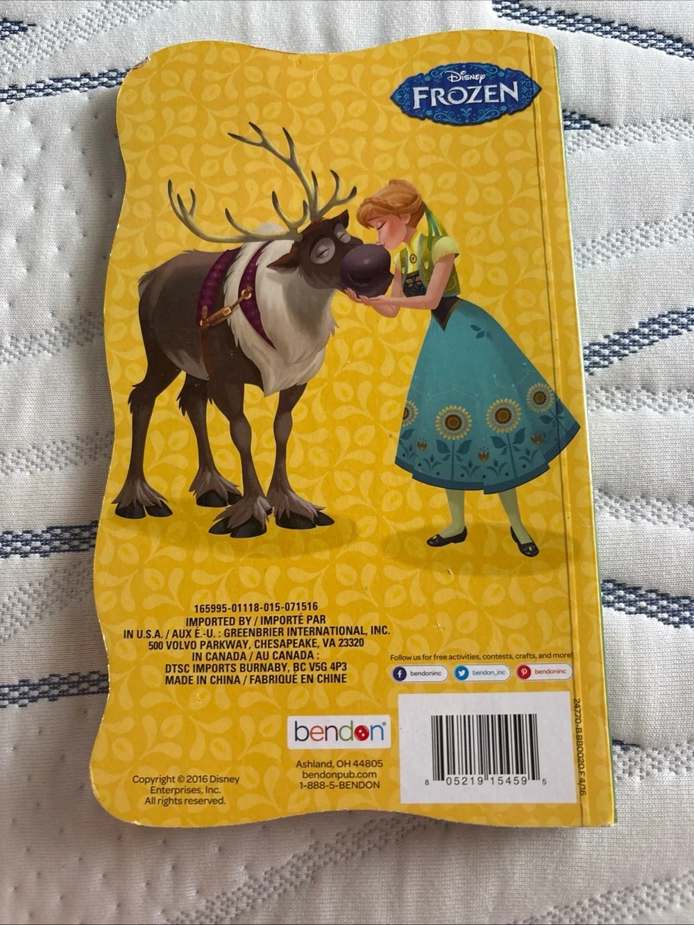 Disney Frozen Board Book — Teal, Blue, Green, Yellow Artwork